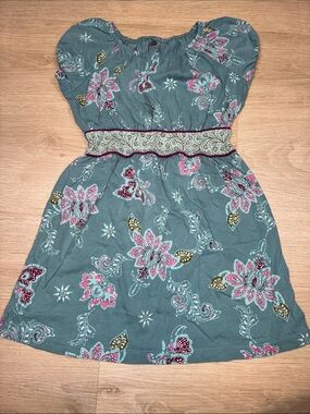 Tea Collection Girls' Teal Floral Dress